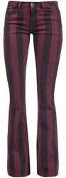 Grace - Black/Red Striped Trousers, Gothicana by EMP, Spodnie z materiału