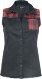 Checkered Detail Shirt, Rock Rebel by EMP, Bluzka