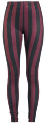 Black/Red Striped Leggings, Gothicana by EMP, Legginsy