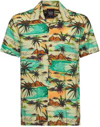 AOP Shirt Tropical Sea, King Kerosin, Koszula z krótkim rękawem