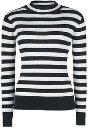 Menace White and Black Stripe Sweater, Jawbreaker, Sweter