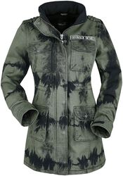 Green Winter Jacket with Batik Wash, Rock Rebel by EMP, Kurtka zimowa