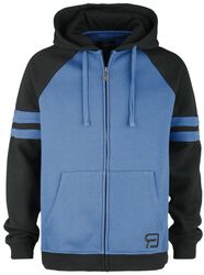 Black/blue zip hoodie, RED by EMP, Bluza z kapturem rozpinana