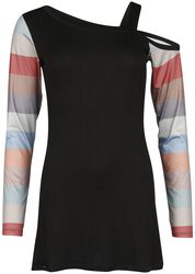 Long-sleeved top with cold shoulder, RED by EMP, Longsleeve