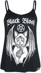 Top with Demonic Cat, Black Blood by Gothicana, Top