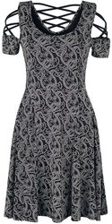 Dress with Lacing and Celtic-Style Print, Black Premium by EMP, Sukienka krótka