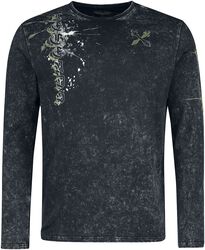 Used-look long-sleeved top with prints, Rock Rebel by EMP, Longsleeve