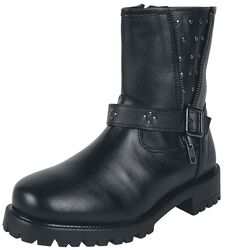 Biker boots with zip and strap, Black Premium by EMP, Buty motocyklowe