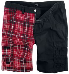 Checked Shorts with Pockets, RED by EMP, Krótkie spodenki