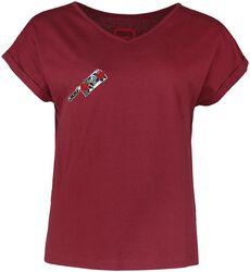 T-shirt with old-school embroidery detail, RED by EMP, T-Shirt
