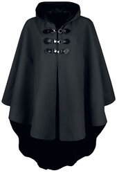 Black cape with hood, Gothicana by EMP, Peleryna