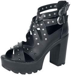 High Heels with Straps and Studs, Black Premium by EMP, Wysokie obcasy