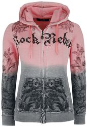 Hooded jacket with rhinestone details and print, Rock Rebel by EMP, Bluza z kapturem rozpinana