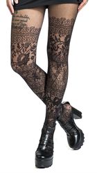 Vintage black lace tights, Pamela Mann, Rajstopy