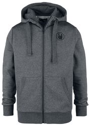 Grey Hooded Jacket with Embroidery