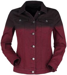 Red denim jacket with colour transition, Black Premium by EMP, Kurtka jeansowa