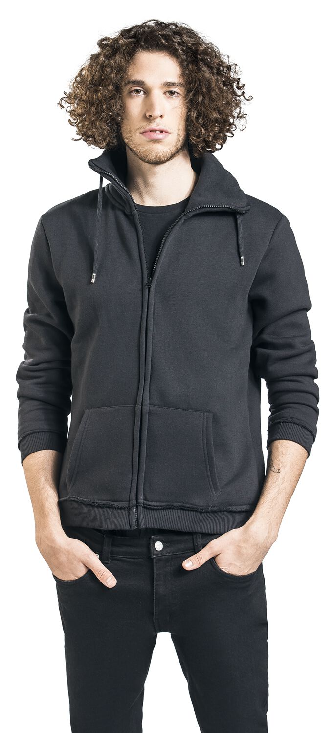 Download Black Sweatshirt Jacket with Standing Collar | Black ...