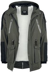 Casual winter jacket with faux-fur collar, Black Premium by EMP, Kurtka zimowa