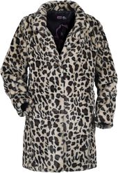 Gothicana X Elvira faux-fur leopard-print coat, Gothicana by EMP, Płaszcze