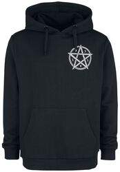 Black hoodie with print on chest and back, Gothicana by EMP, Bluza z kapturem