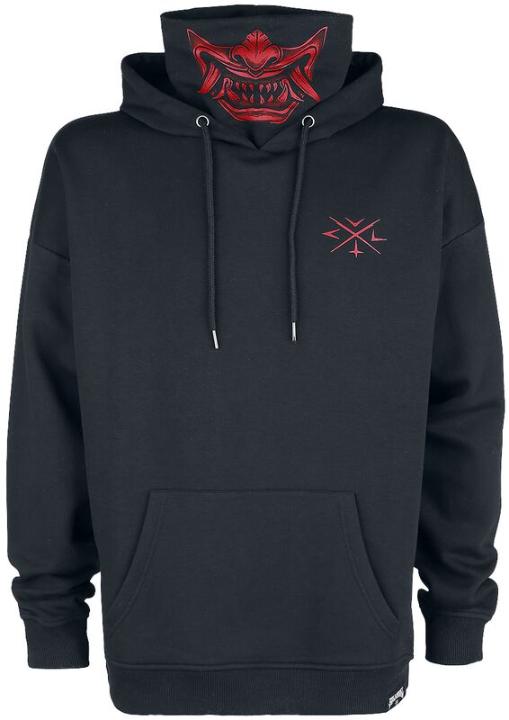 Hoodie with integrated standing collar