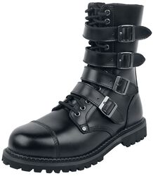 Black Boots with Lacing and Buckles, Gothicana by EMP, Buty