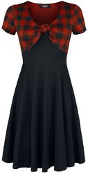Rock Rebel Tie-Front Dress with Checked Pattern, Rock Rebel by EMP, Sukienka krótka