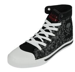 High Trainers with Skull Allover Print, Rock Rebel by EMP, Buty sportowe wysokie