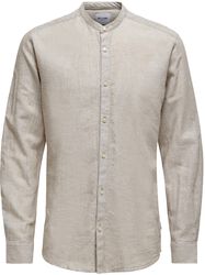 ONSCaiden LS Solid Linen MAO Shirt, ONLY and SONS, Koszula z długim rękawem
