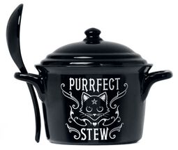 Purrfect Stew cauldron with spoon, Alchemy England, Kubek