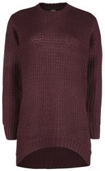 Dark-Red Knitted Jumper, RED by EMP, Sweter
