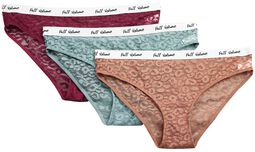 Pack of three briefs with lace leopard print, Full Volume by EMP, Majtki