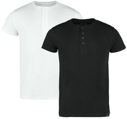 Koszulki Henley: Dwupak, Black Premium by EMP, T-Shirt