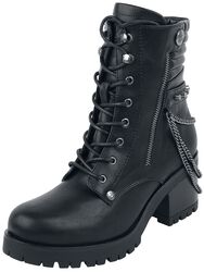 Boots with Chains and Decorative Zips, Gothicana by EMP, Buty