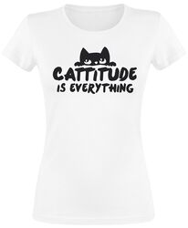 Cattitude is everything, Tierisch, T-Shirt