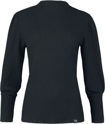 Long-sleeved top with puff sleeves, Black Premium by EMP, Longsleeve