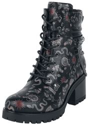 Lace-up boots with all-over print, Gothicana by EMP, Buty