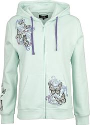 Hooded jacked with butterflies and skulls, Full Volume by EMP, Bluza z kapturem rozpinana