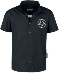 Shirt with transparent back, Black Blood by Gothicana, Koszula z krótkim rękawem