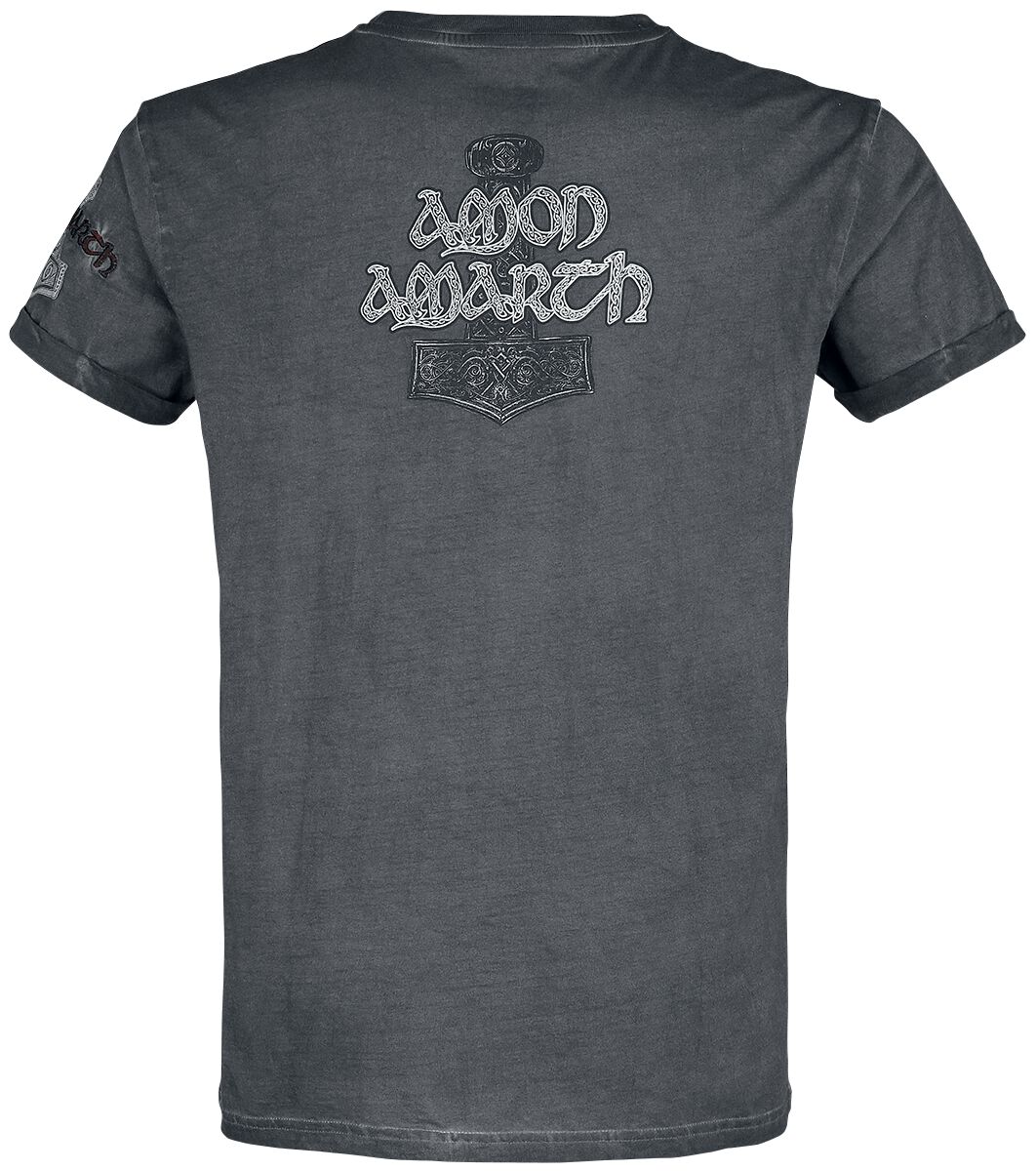 Amon Amarth T-Shirt Ufficiale Uomo Manica Lunga - Grigio Teschio, Taglia XXL, Licenza Ufficiale