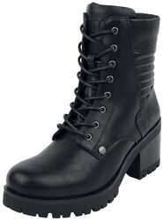 Black Lace-Up Boots with Heel, Black Premium by EMP, Buty