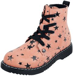 Pink Lace-Up Boots with Stars, RED by EMP, Buty dziecięce
