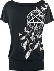 Pentagram and Dreamcatcher T-shirt, Gothicana by EMP, T-Shirt
