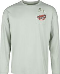 Longsleeve With Frontpocket And Small Print, RED by EMP, Longsleeve