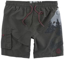 Swim Shorts With Print, Black Premium by EMP, Kąpielówki