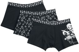Set of three pairs of boxers with prints, Gothicana by EMP, Zestaw bokserek