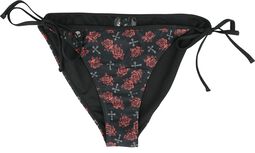 Bikini Bottoms With Cross And Roses Alloverprint, Rock Rebel by EMP, Dół bikini