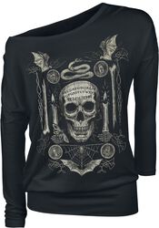 Long-Sleeve Shirt with Detailed Front Print, Gothicana by EMP, Longsleeve