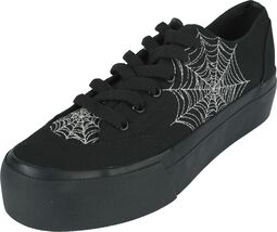 LowCut Plateau Trainers With Spiderweb Embroidery, Gothicana by EMP, Buty sportowe