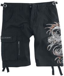 Shorts with dragon print, Black Premium by EMP, Krótkie spodenki